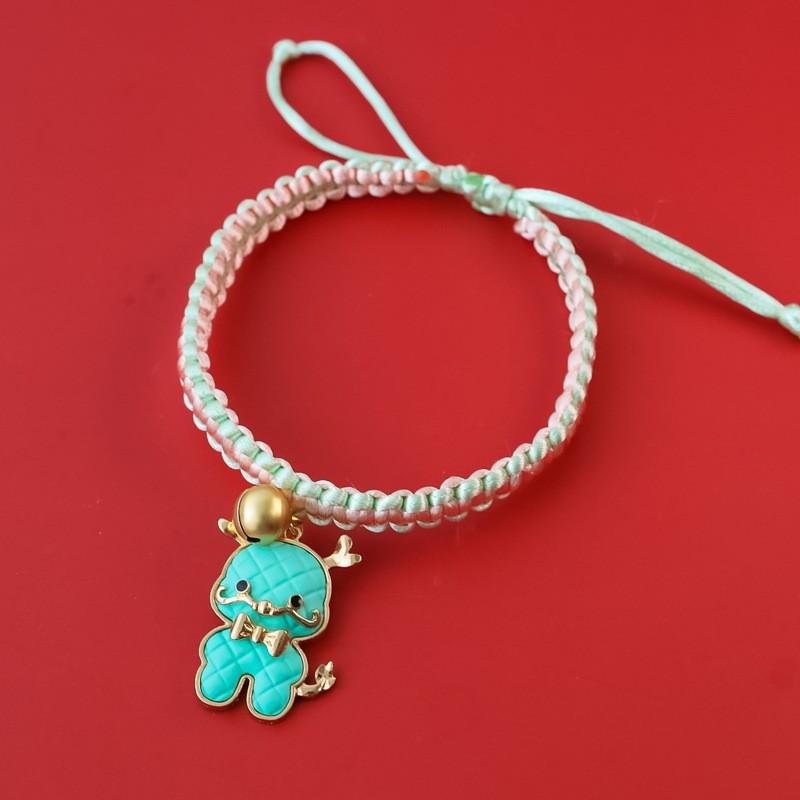 Chinese New Braided Rope Pet Collar Dragon Festive Bell Colorful Decor Cats Dogs