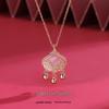 S925 Sterling Silver Ruyi Lock Necklace with Copper Coin, Bell, White Agate Pendant, Retro Chinese Style for Women.
