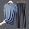 Men's Summer Sportswear Set: Ice-Feel Short-Sleeve T-Shirt for Middle-Aged & Elderly