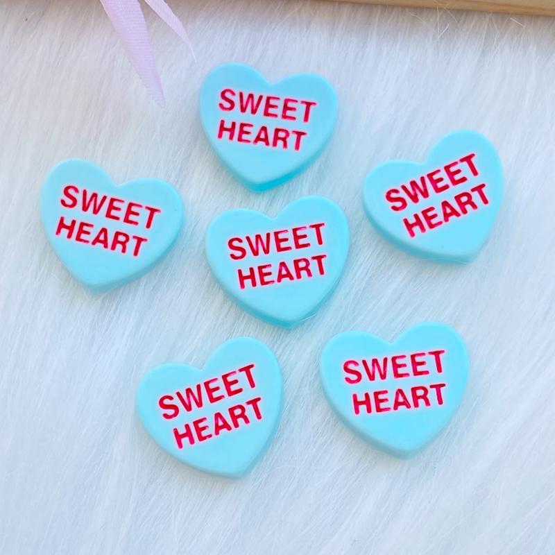 

20pcs New Cute Resin Mini Heart Letter Flat back Cabochon Scrapbook Kawaii DIY Embellishments Accessories