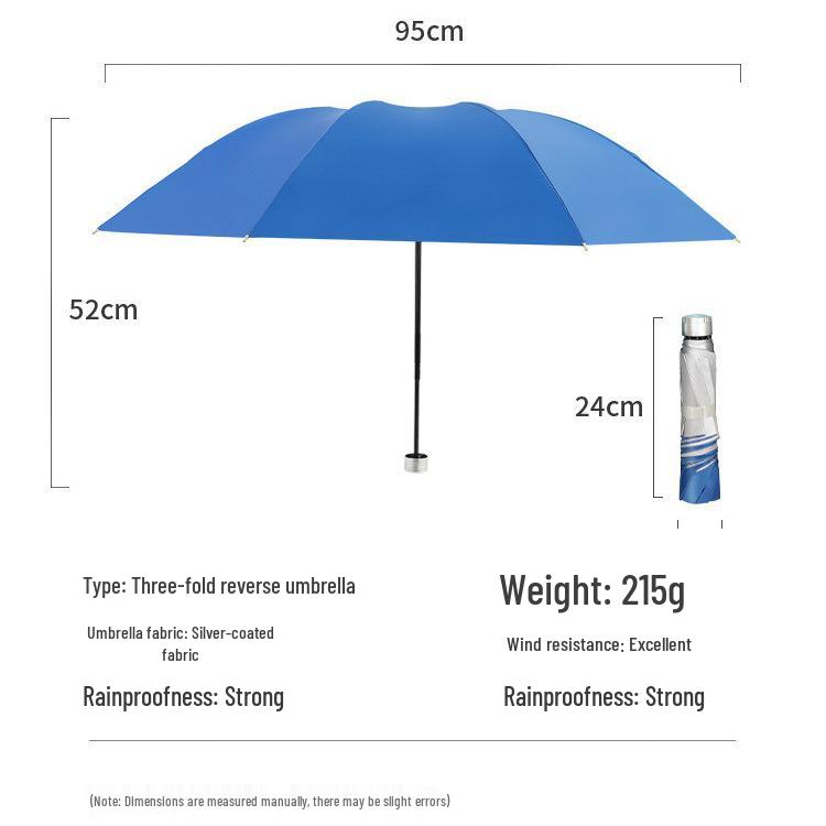 Silver Triple-Fold 7-Rib UV-Protection Sunshade Umbrella with Custom Printing