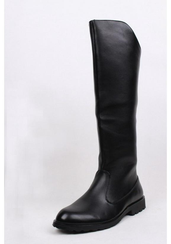 Men's Leather High-Top Riding Boots with Knee Guards - Warm and Stylish Over-the-Knee Motorcycle Boots for Autumn and Winter