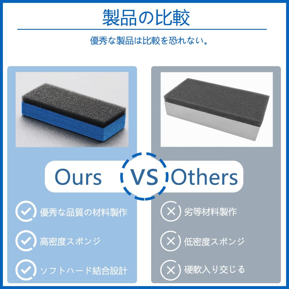 Car Wash Sponge Thick Design for Car Compound Coating Wax Sanding Micro for Vehicle and Maintenance 10-Piece Set, Dual-Layer Maintenance, Sponge,