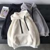 Lamb Wool Sweater Women's Autumn and Winter M Hooded Fleece Thickened Loose Coat