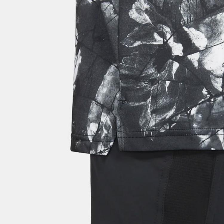 Nike Pro Dri-FIT Color Block All-Over Print Retro Short Sleeve T-Shirt Men Tops Black DQ5422-010