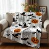 White Base Cocoa Anime Cartoon Flannel Blanket Soft Warm Throw for Bedroom Sofa Car Kids Holiday Gift