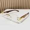 1 Stück randlose rechteckige Sonnenbrille Mode Farbverlauf-Linse Trendige Unisex-Sonnenbrille für den täglichen Gebrauch