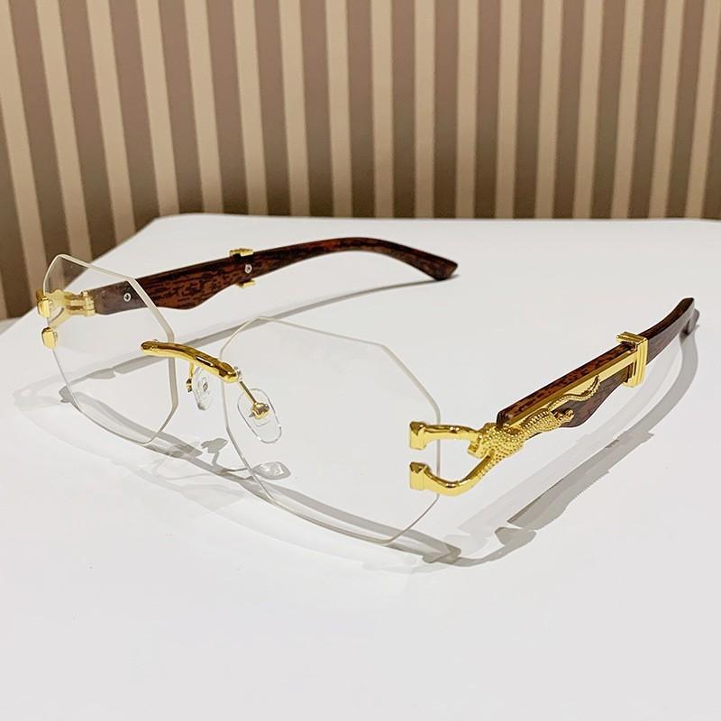 1 Stück randlose rechteckige Sonnenbrille Mode Farbverlauf-Linse Trendige Unisex-Sonnenbrille für den täglichen Gebrauch