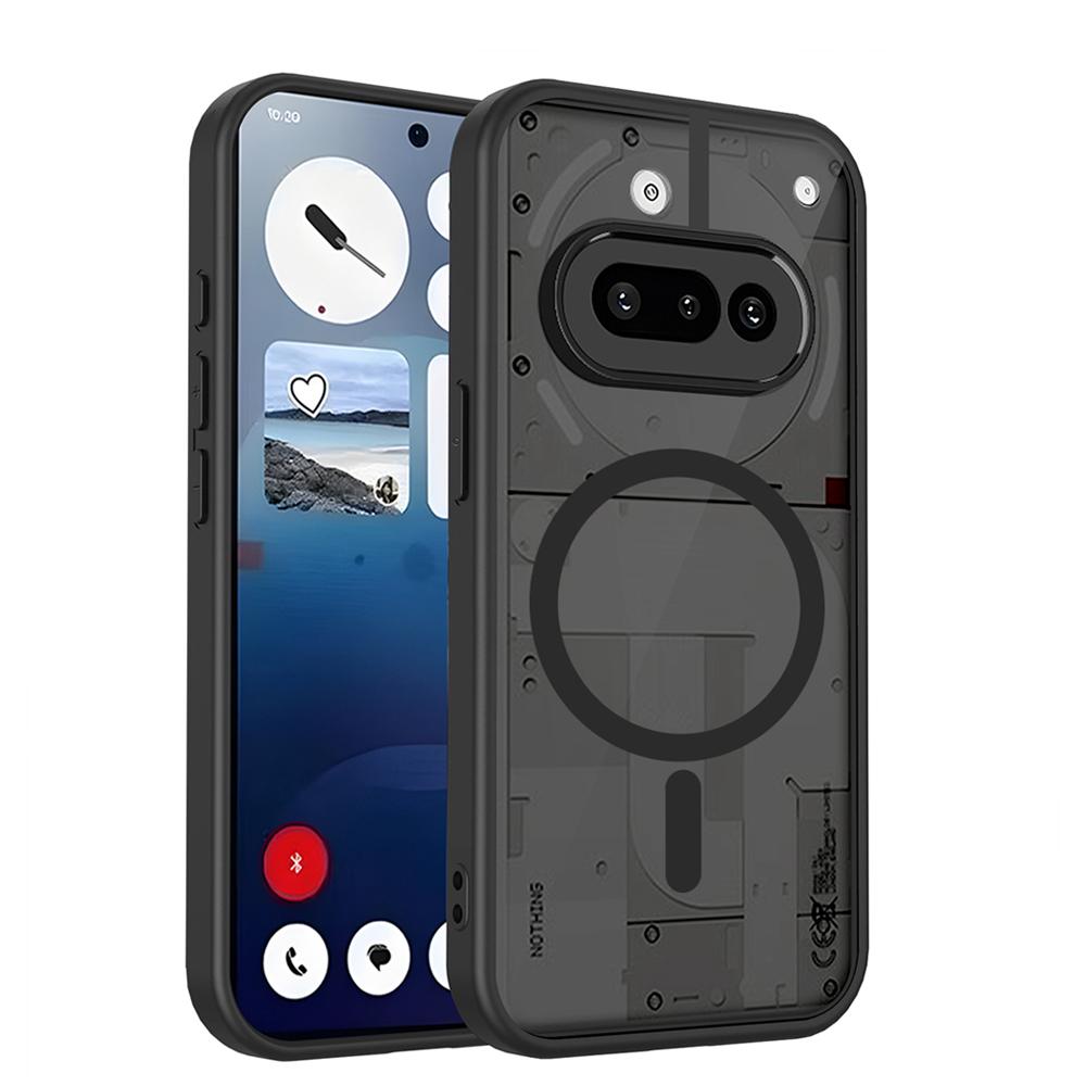 KEYSION Magnetic Phone Case for Nothing Phone 3A Silicone+PC Matte Translucent Shockproof Back Cover for Nothing Phone 3A Pro