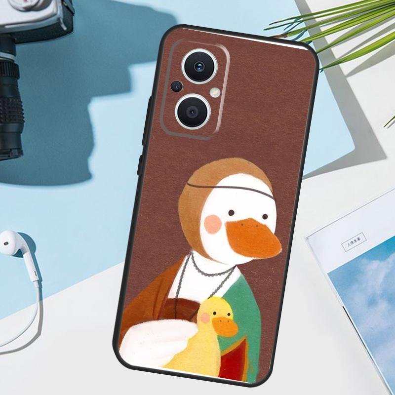 Cartoon Cute Animal Duck Case For OPPO Reno 13 13F 12 11 F 8T 7 8 10 Pro OPPO Find X8 X6 X3 Pro X5 Lite Cover Funda