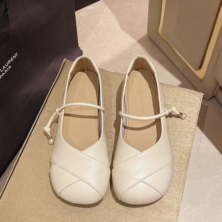 French Gentle Temperament Flat-soled Single Shoes Women's Shoes 2025 Spring New Models with Skirts Evening Wind Mary Jane Shoes Doudou Shoes