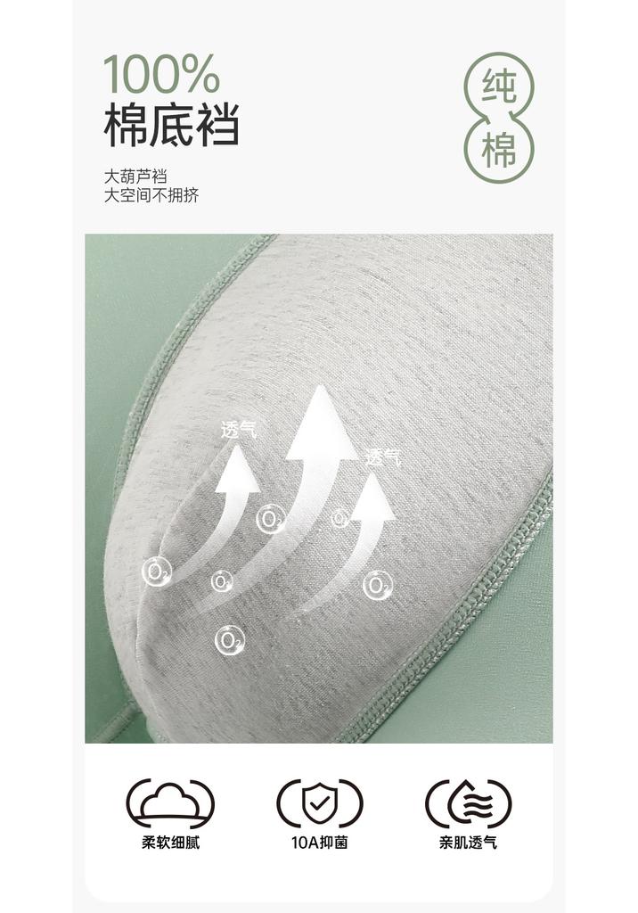 Fentengkan [10A Antibacterial] 3-pack new pure cotton crotch soft cotton comfortable breathable men's underwear flat corner