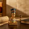 Pharaoh Bust Statue Engraved Base Nile Valley Ornament Blue Headdress
