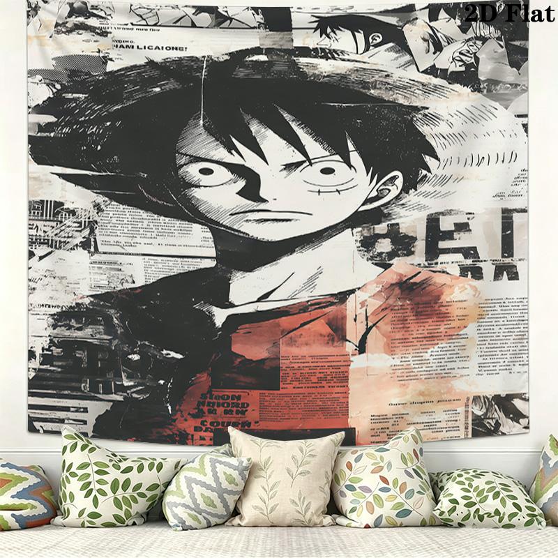 One Piece Monkey D Luffy Wall Tapestry Aesthetic Wall Hanging Printed Fabric Blanket Decorative Tapestries For Bedroom Living Room Home Decor