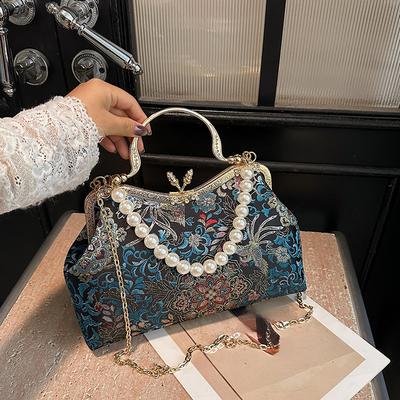 Borsa a Pochette da Sera di Lusso per Donna Sposa Borsa da Sera a Catena Borse a Mano Piccole per Feste Borse Tote Floreali