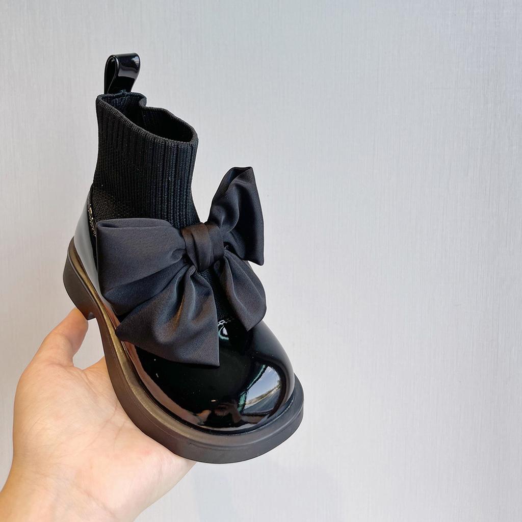 Child Boots Autumn winter Warm Girls Bowknot Princess Breathable Children Sock Shoes Korean Kidsl Sshoes