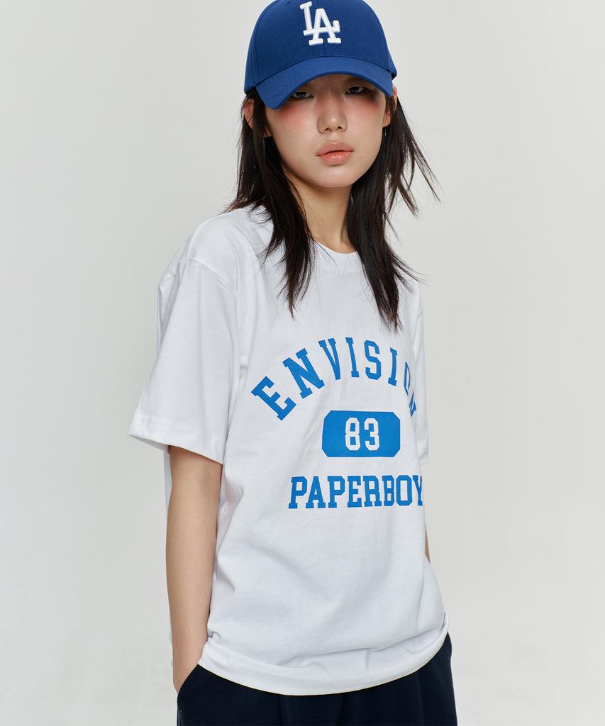 PAPERBOY [Set] Envision Short Sleeve Half Pants Set-White