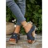 Women's Summer European American Style Wedge Sandals Magic Tape Platform