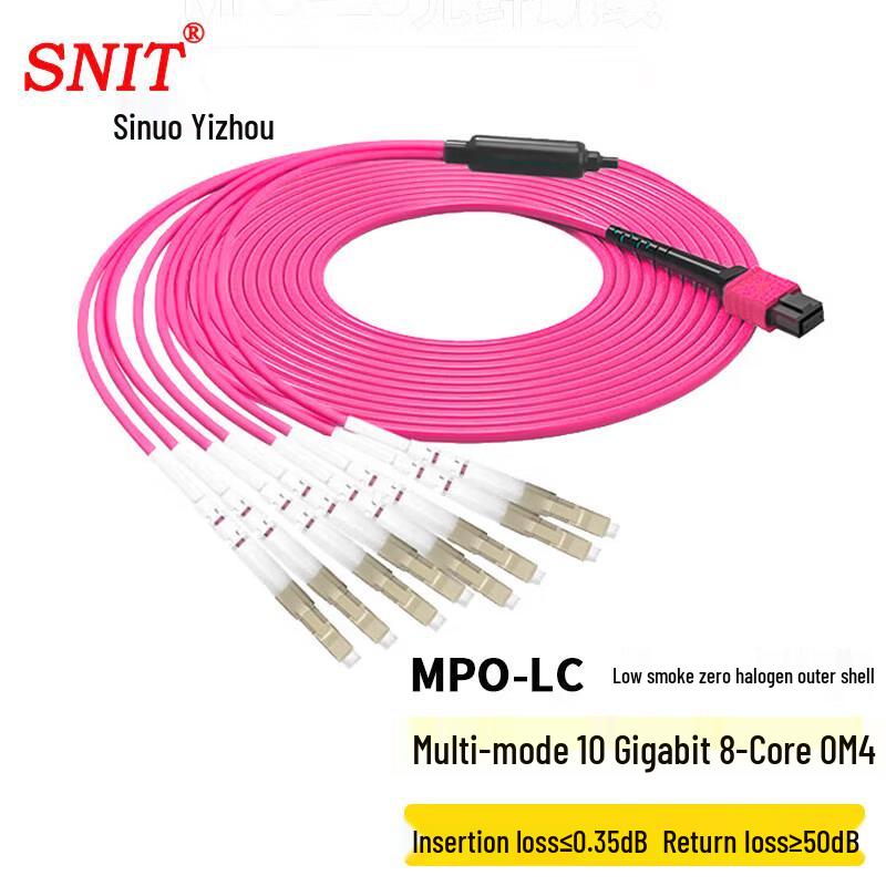

SNIT 8-Core MPO-LC OM4 Multimode Fiber Optic Patch Cable