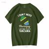 I Dont Need Therapy Just to Go Tanzania T Shirt Flag Map s Present Tanzanian Birthday long or short sleeves vintage Washed