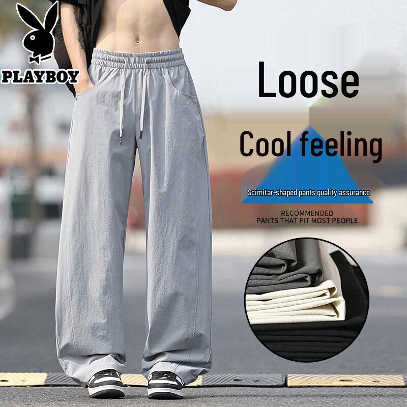 

PLAYBOY Men s Summer Relaxed Straight Leg Casual Pants XL
