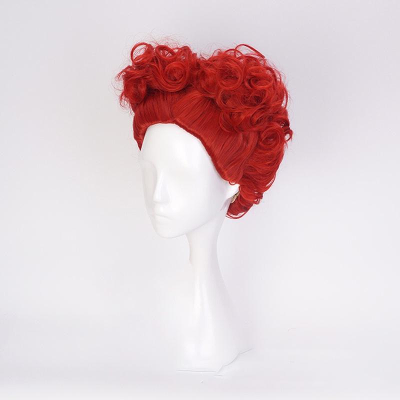 Enchanting Alice In Wonderland Queen Of Hearts Burgundy Curls Wig For Spectacular Cosplay