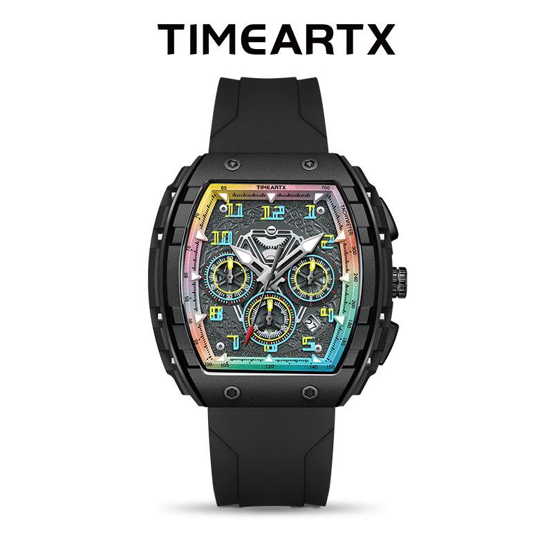 TIMEARTX Herren Multifunktions-Quarz-Uhr: Leuchtendes, Wasserdichtes Silikonarmband Modeaccessoire