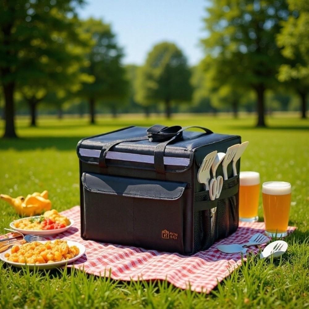 Large Capacity Food Delivery Bag Thicken Cooler Storage Bag Thermal Insulation Bag  Outdoor Camping
