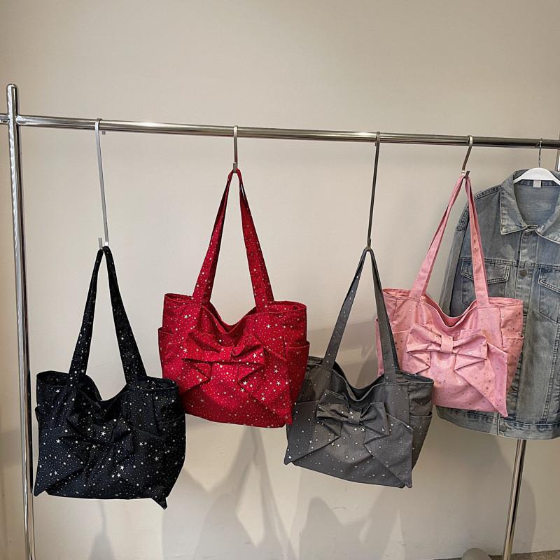 Sweet Design Bow Star Pattern Large Capacity Women Casual Shoulder Tote Bag