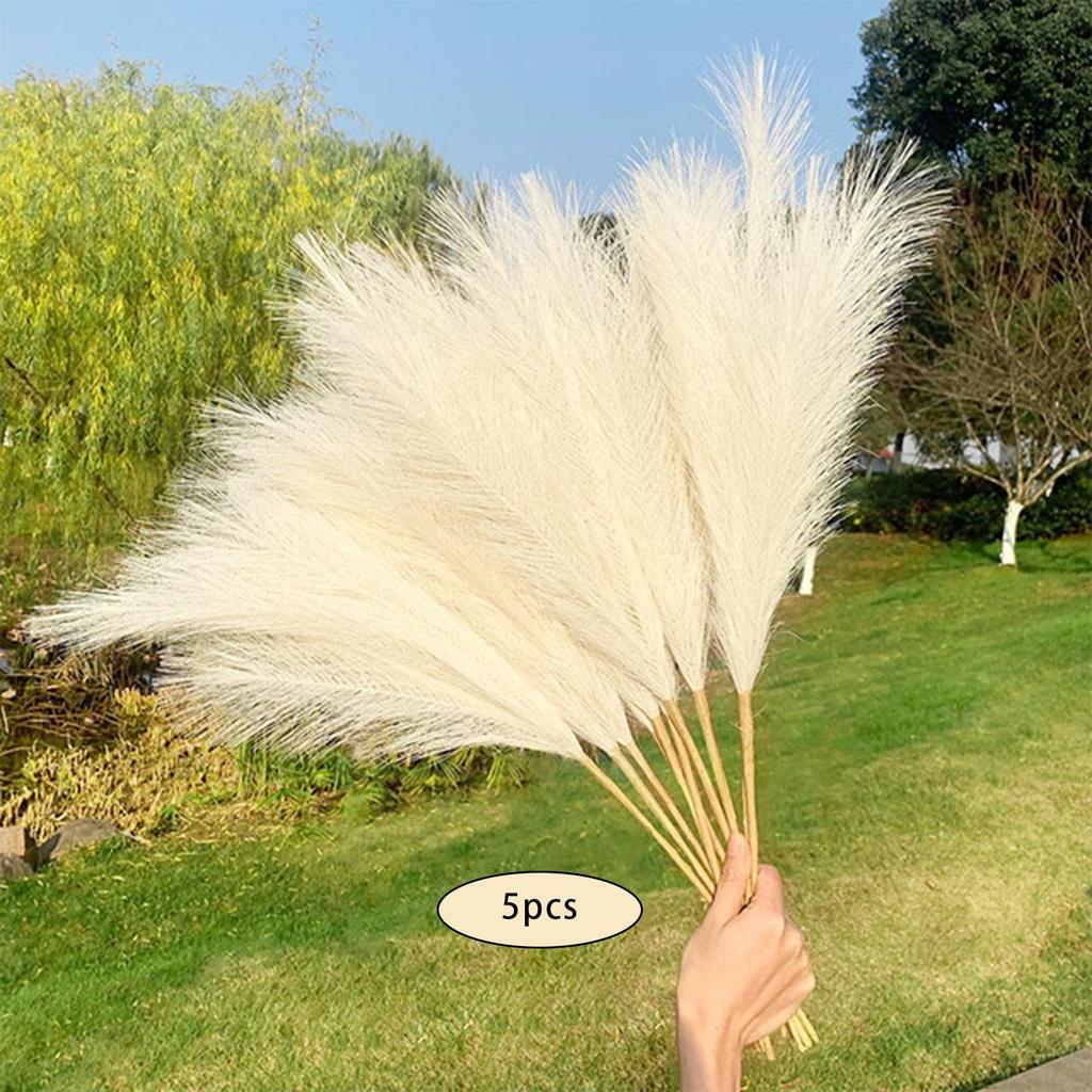 50cm Kunstrasen Getrocknete Äste Stiele Kunst-Schilf Rohrkolben Blume für Vase