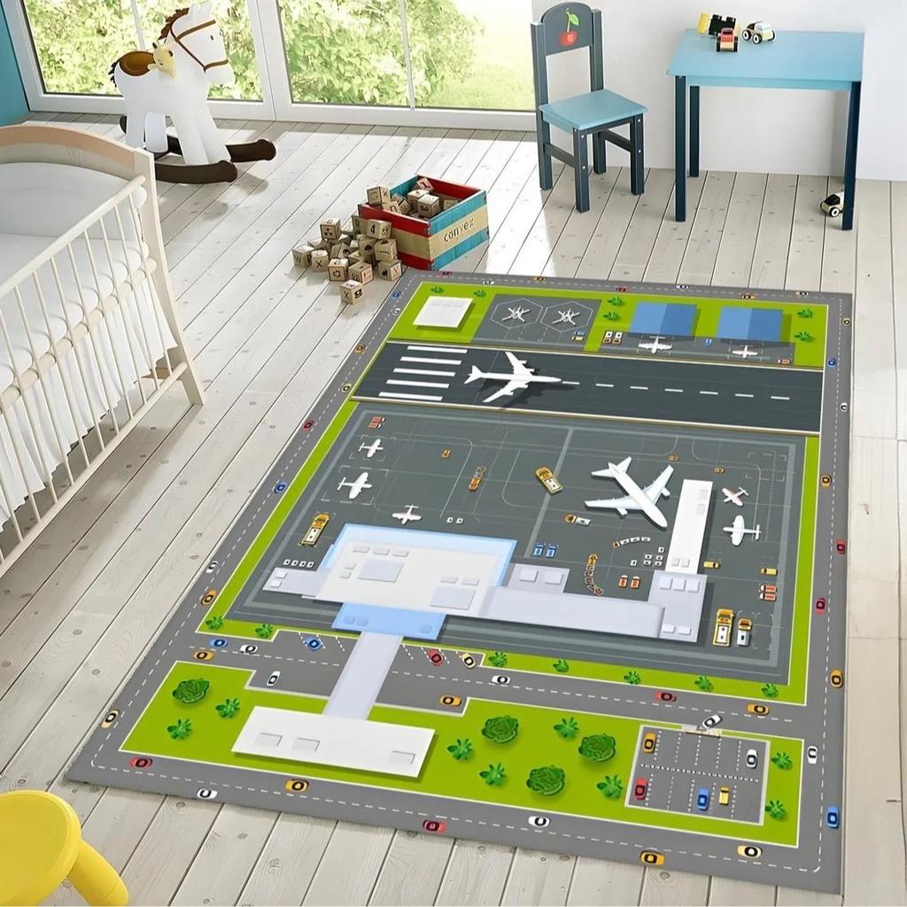 Airport Runway Large Carpet Rug for Home Living Room Bedroom Sofa Doormat Decor Kids Play Area Rug Carpet Non-slip Floor Mat