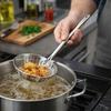 Heat-Resistant Stainless Steel Colander Anti-scald Heavy Duty Long Handle Skimmer Hanging Mesh Strainer Food Straining Spoon