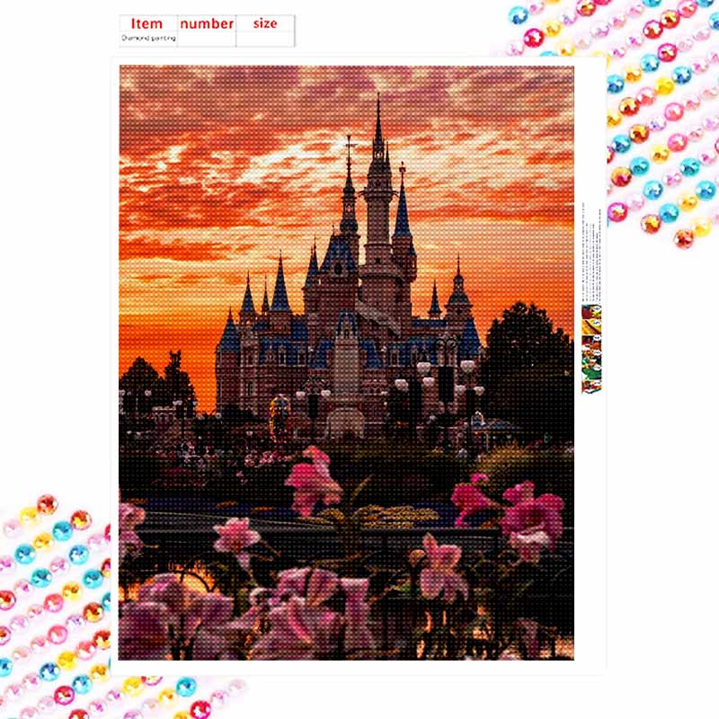 Disney Diamond Painting 5D DIY Castle Scenery Diamond Painting Art Diamond Painting Kit Adult/Beginner Gift Idea Creative Home Decor