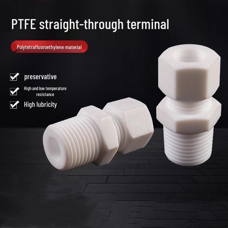 PTFE NPT1/4 External Thread Straight Connector