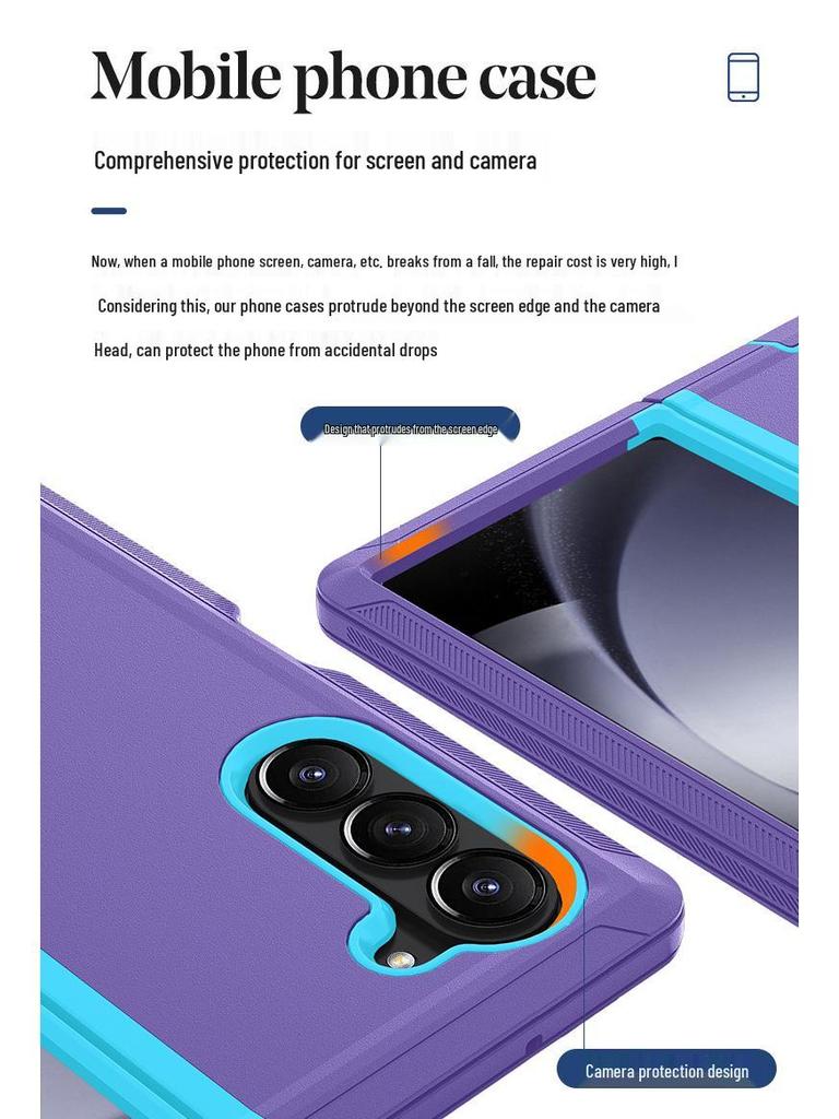 Samsung Z-Fold 6 Full Coverage Tri-Fold Phone Case with Anti-Fall Protection