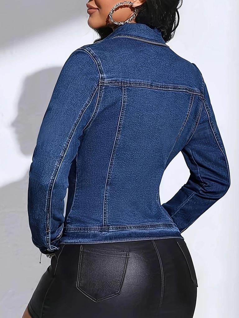 Plus Size Women's Trendy Denim Jacket for Spring, Summer, and Autumn