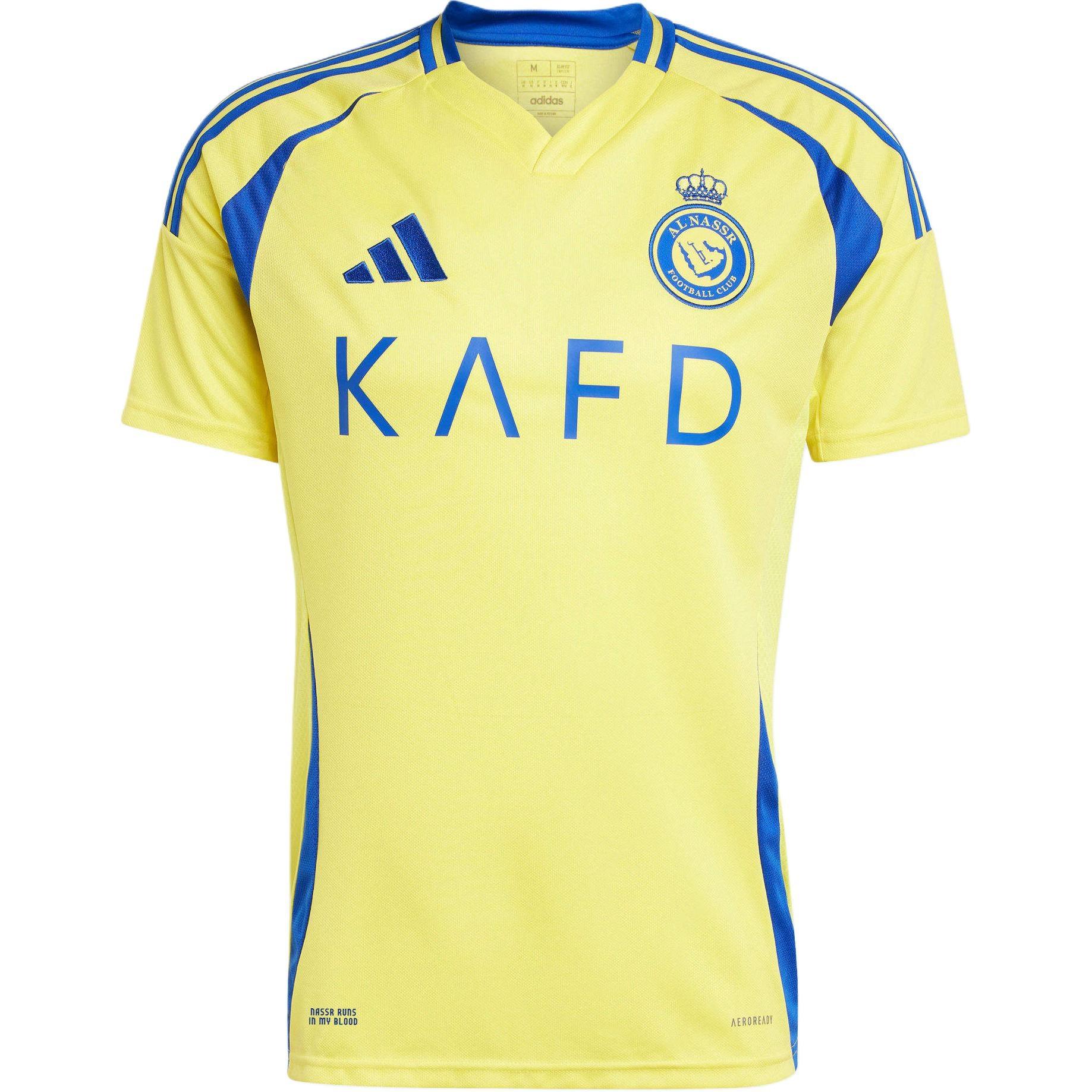 adidas Al Nassr FC 24/25 Ronaldo Home Jersey Asia Sizing Yellow Men s JP0459 M