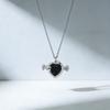Iridescent Rhinestone Heart Necklace - Cupid’s Arrow Clavicle Chain for Women