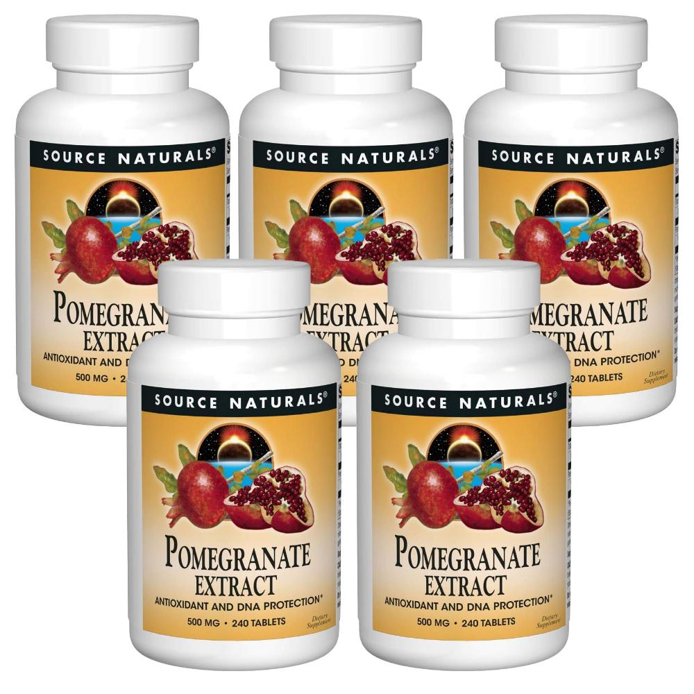 Source Naturals Pomegranate Extract 500mg Tablets 240 Tablets 5 pcs Ingredients: may be subject to change at the | 240 Tablets 5 pcs