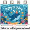 Party Backdrop Flat Whale Hanging Patterns Photo Background Decor Birthday Party Decor