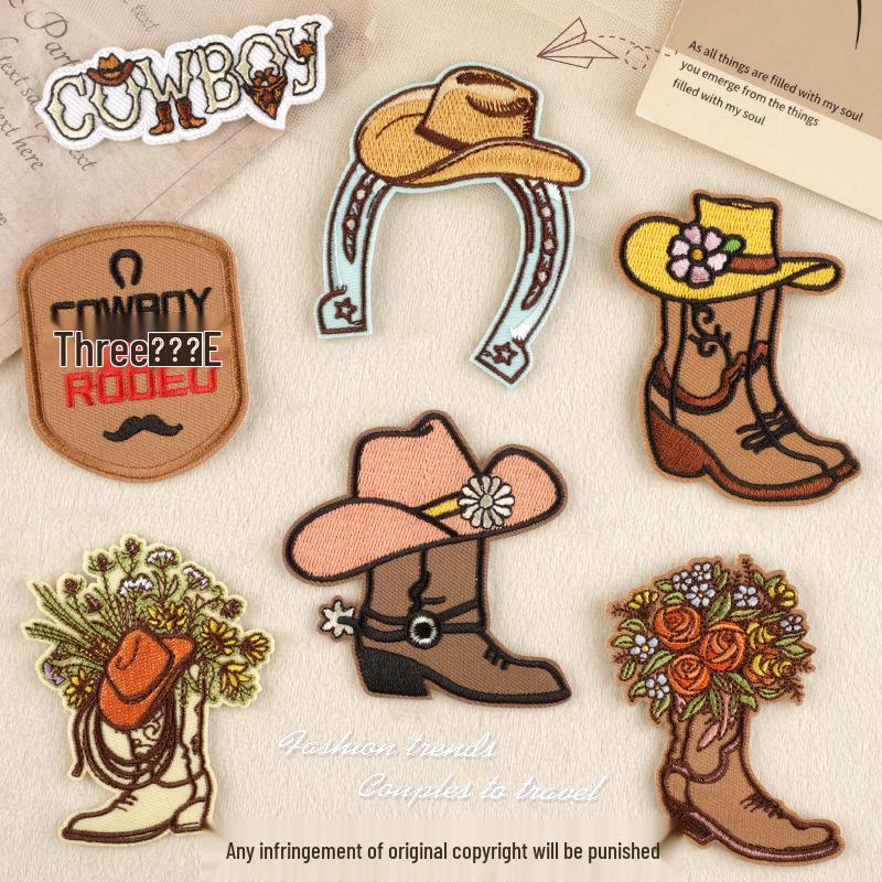 Dooku Original Western Cowboy Stickaufnäher für Schuhe & Bekleidungszubehör