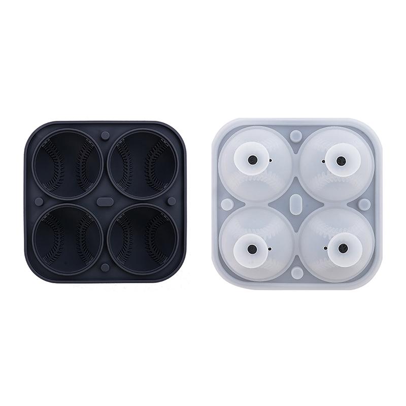 

3D Форма для льда в виде бейсбольного мяча, Большая силиконовая форма для льда в виде забавных фигур для виски с воронкой для коктейлей, бурбона, бренди, виски чёрный