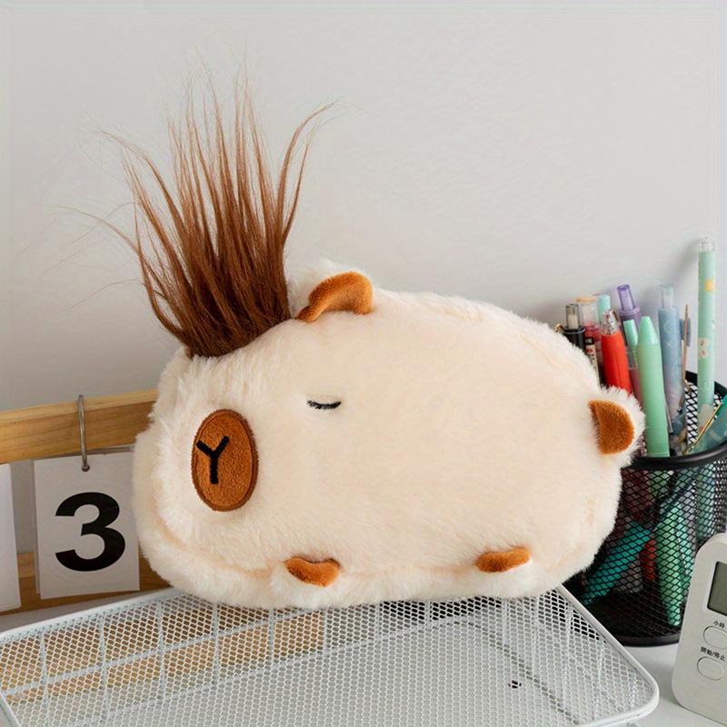 New Cute Capybara Plush Pencil Case Cosmetic Bag Guinea Pig Pen Pouch Large Capacity Pencil Bag School Supplies Stationery Box
