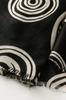 Black and Cream Scarf with Geometric Pattern - 180x90 , Cotton and Viscose