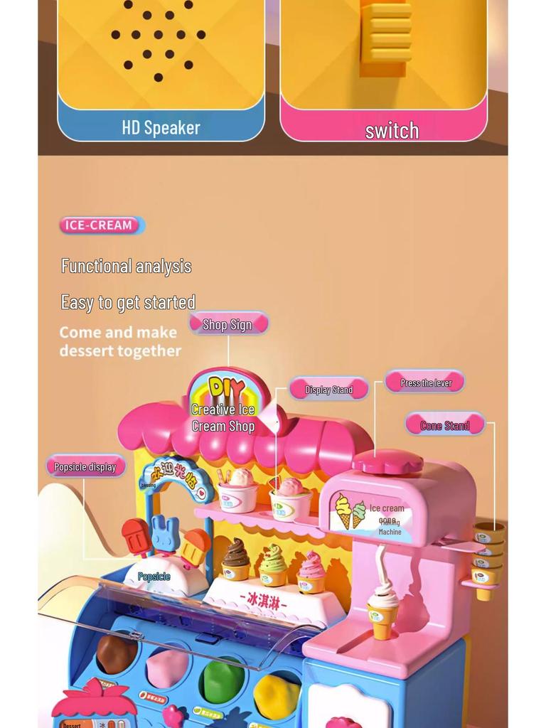 Kids' Ice Cream Clay Popsicle Play Set for Girls Ages 3-6