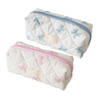 Bow Makeup Bag Multifunctional Cosmetic Organization Portable Bow Pencil Case Colorful Travel Toiletry Bags for Home School