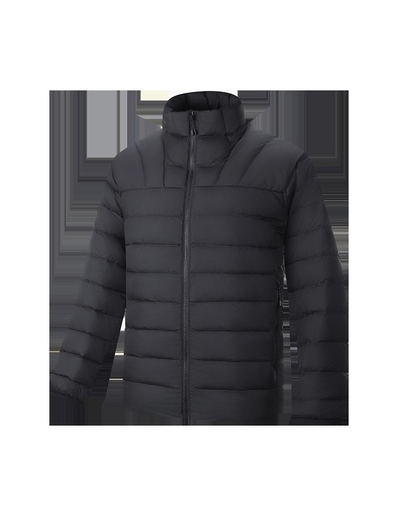 Hochwertige Unisex-Leichtgewicht-Daunenjacke mit Rippenstruktur, 90 % weiße Entendaunen und mit Text bedrucktem Futter