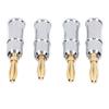 Preffair 4PCS Banana Plug Connector 24K Gold Plated Brass Banana Plug Six Leaf Banana Plug for Speakers BA1462