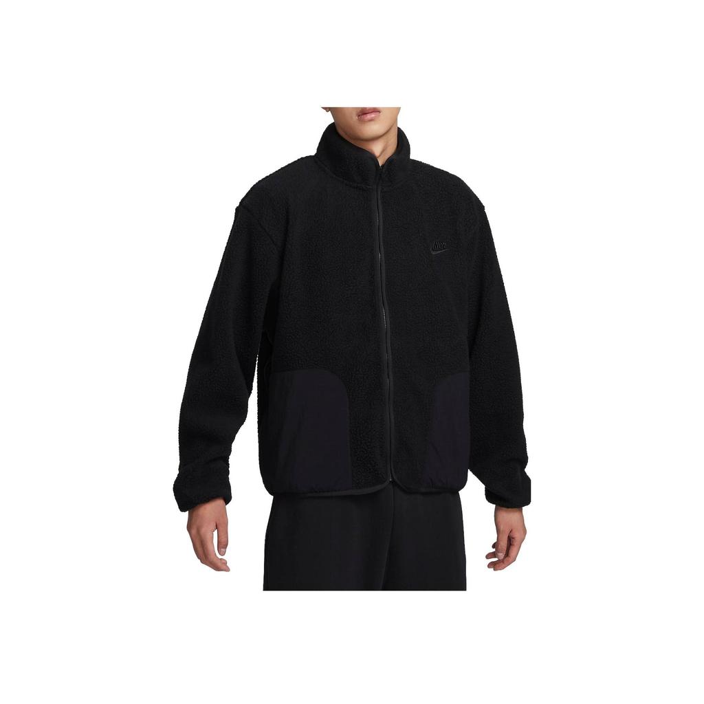 Nike Μπουφάν Φλις Κεντημένο Futura με Φερμουάρ Καθ' Όλο το Μήκος Ανδρικό Εξωτερικό Ρούχο Μαύρο FB8387-010