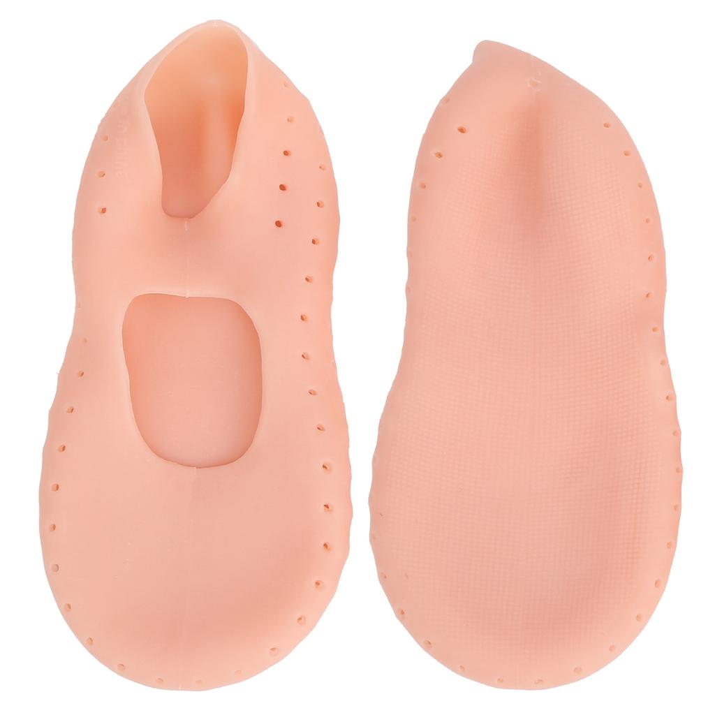 1Pair Foot AntiCracks Protective Silicone Socks Foot Heel Care Moisturizing Protector(L )